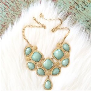 Mint Green teardrop statement necklace